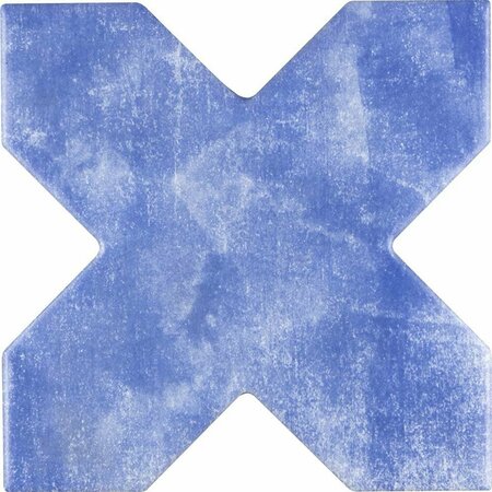 APOLLO TILE Siena 5.35 in. x 5.35 in. Matte Blue Ceramic Cross-Shaped Wall and Floor Tile 5.37 sqft/case, 27PK MOR88BLUCRA
